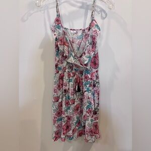 La Vie en Rose Floral Sleeveless cover-up with Ruffle Detail